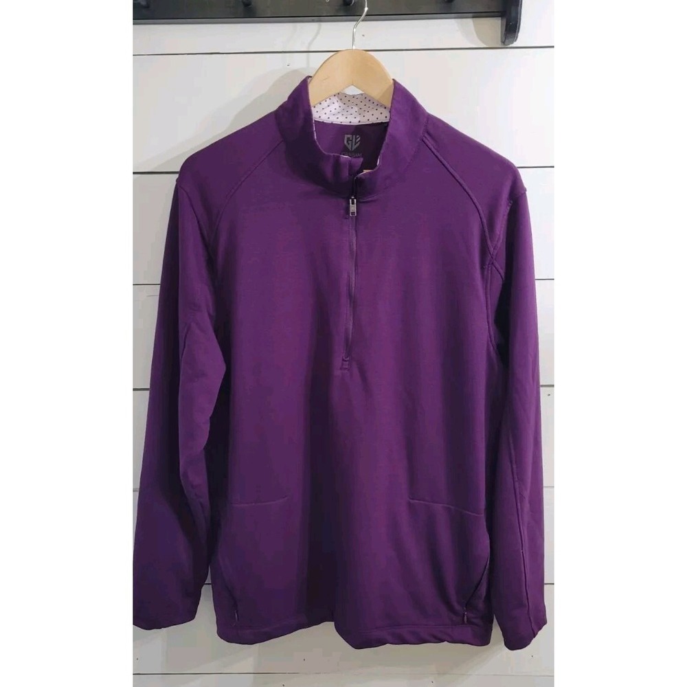Graham Luxe Purple Stretch Jacket-1/4-Zip-Performance/Golf-Large-Pockets EUC